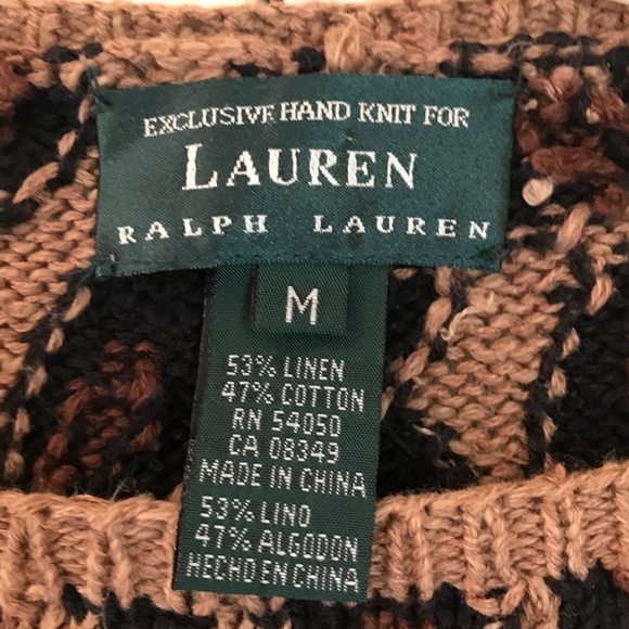 HAND KNIT LAUREN RALPH LAUREN SWEATER - Picture 4 of 4
